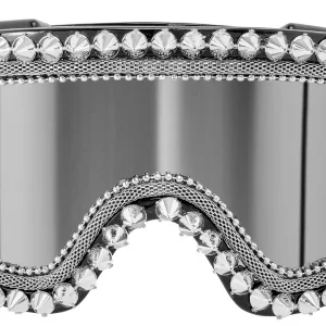 Occhiali da Sci o Snowboard Argento con Pietre e Punte