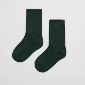 Calzini per bambini in cotone verde bottiglia