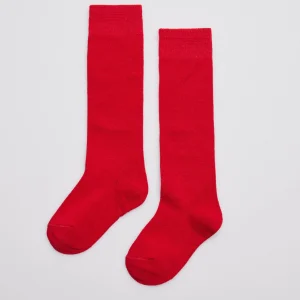 Calzini lunghi da bambino in cotone rosso