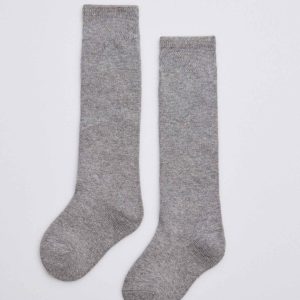 Calzini lunghi da bambino in cotone grigio