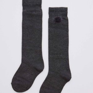 Calzini lunghi color carbone