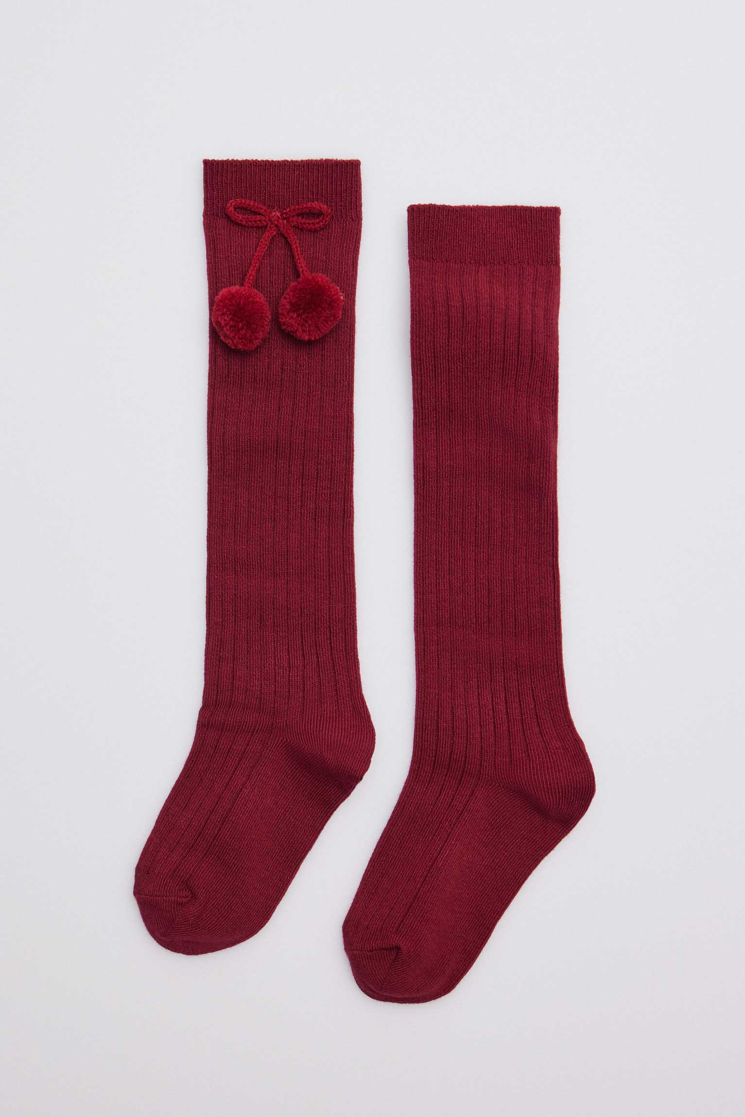 Calzini pom pom marroni