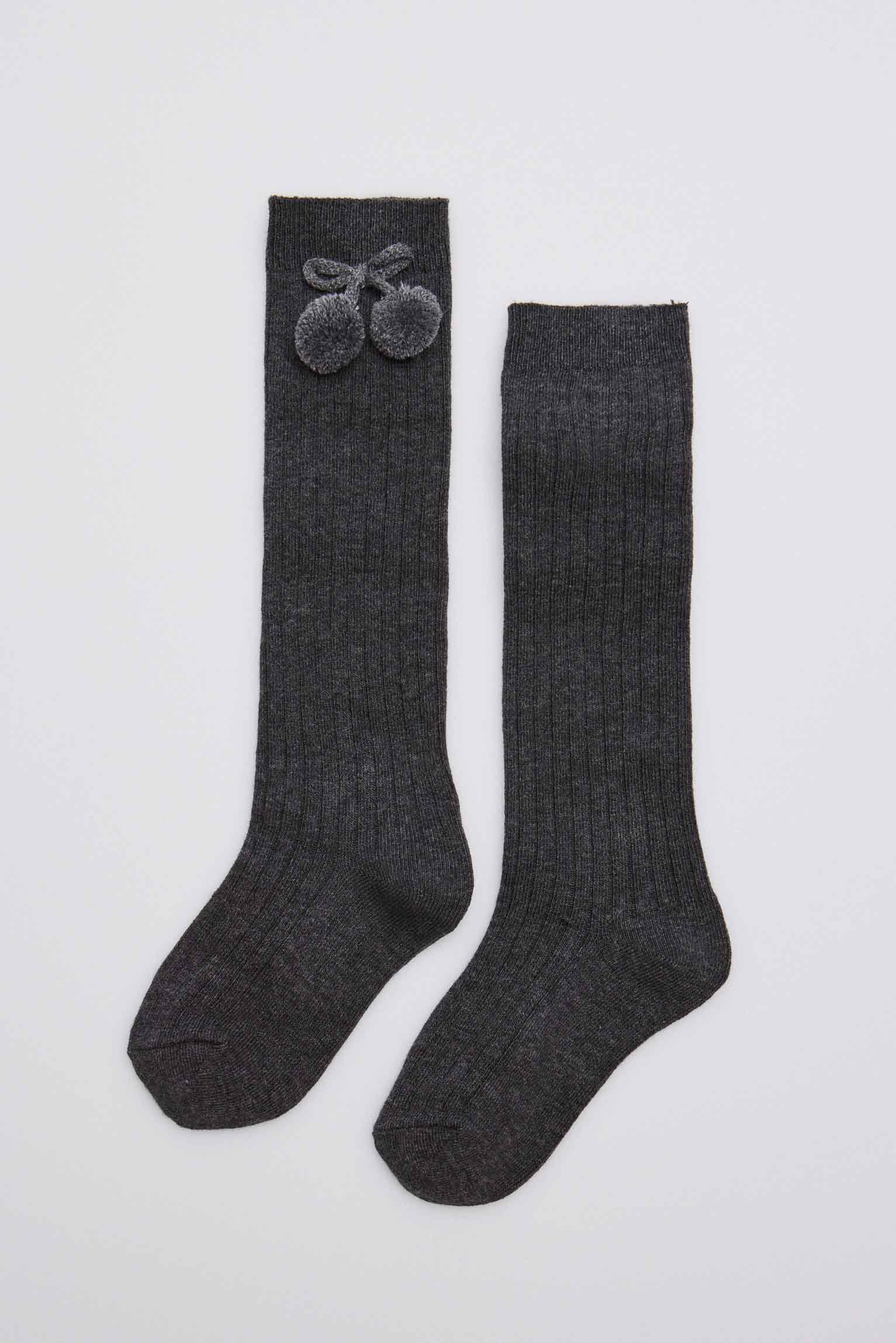 Calzini lunghi marengo con pompon