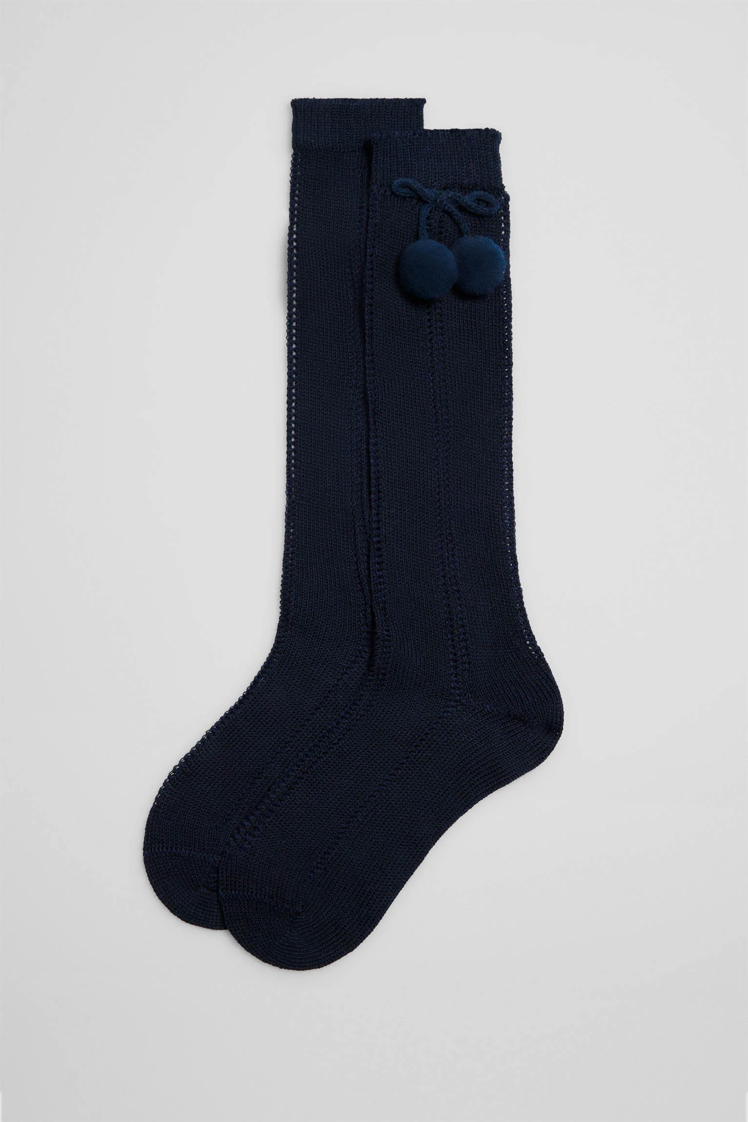 Calzini lunghi traforati per bambini blu navy