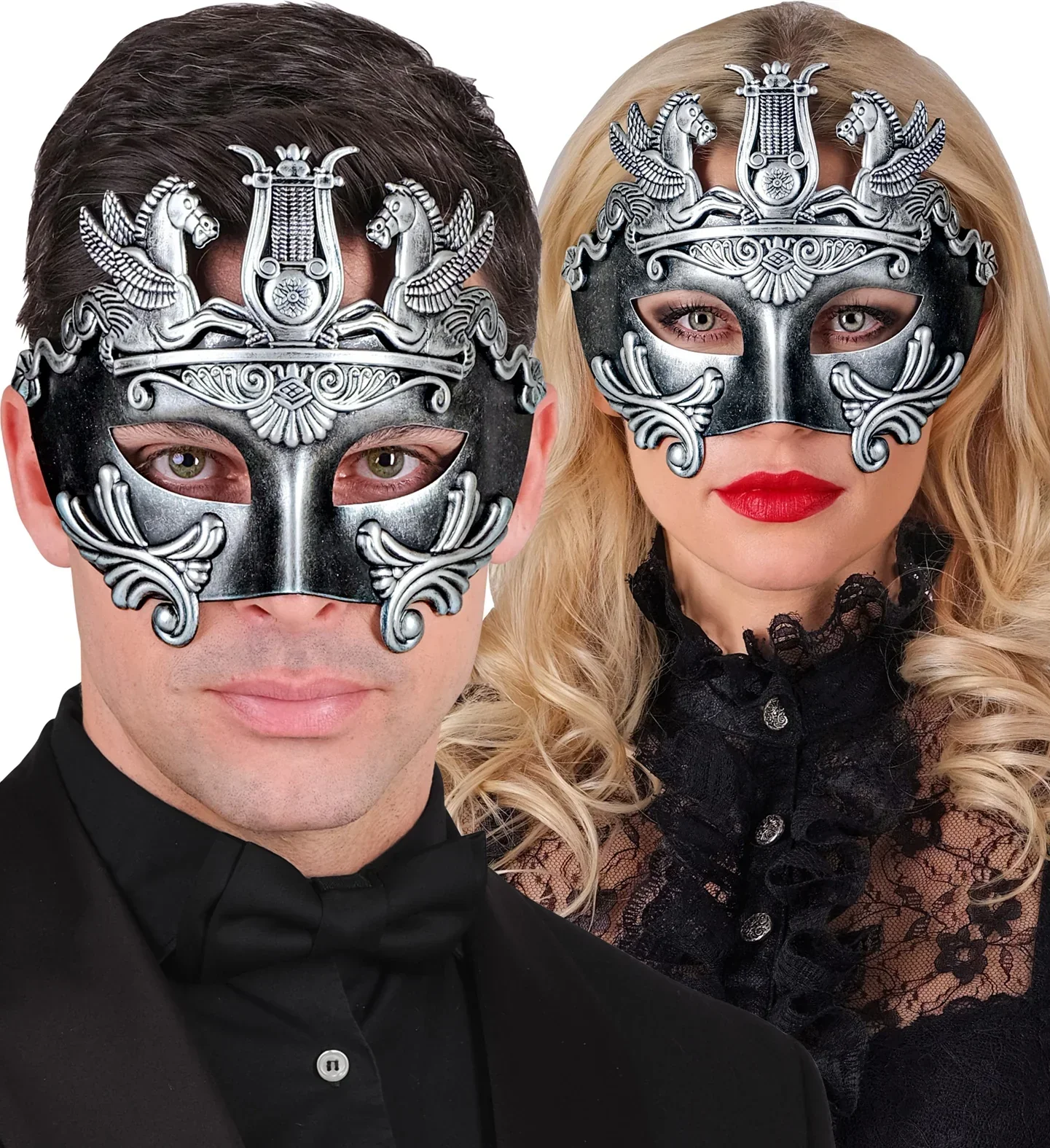 Maschera Greca o Romana Argento - immagine 4