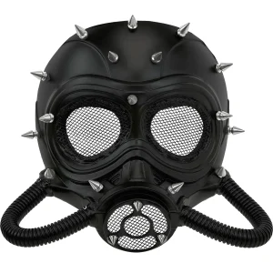 Maschera a Gas Steampunk Nera con Punte