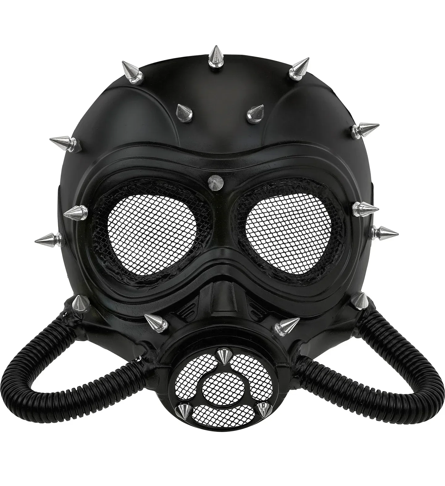 Maschera a Gas Steampunk Nera con Punte