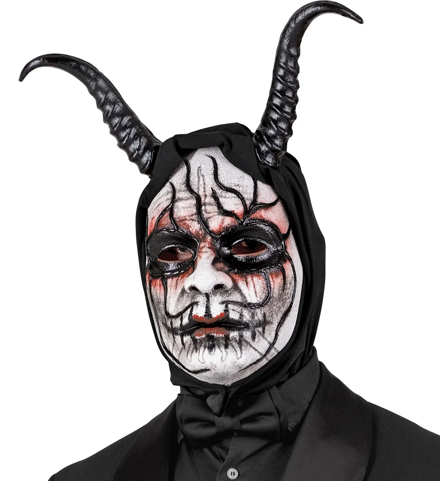 Maschera da Demone con Cappuccio e Corna - immagine 4