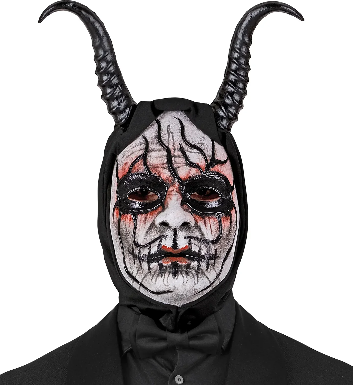 Maschera da Demone con Cappuccio e Corna - immagine 3