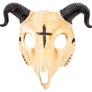 Maschera di Teschio di Ariete Satanico con Corna