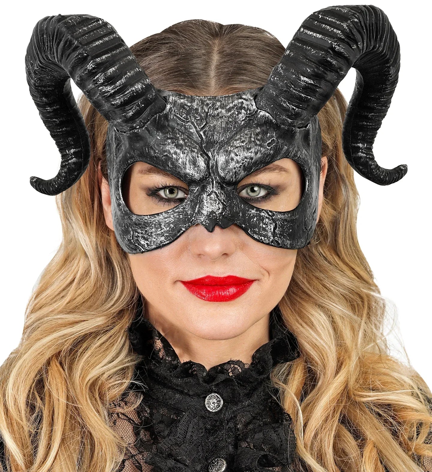 Maschera di Diavolo Nero con Corna - immagine 6