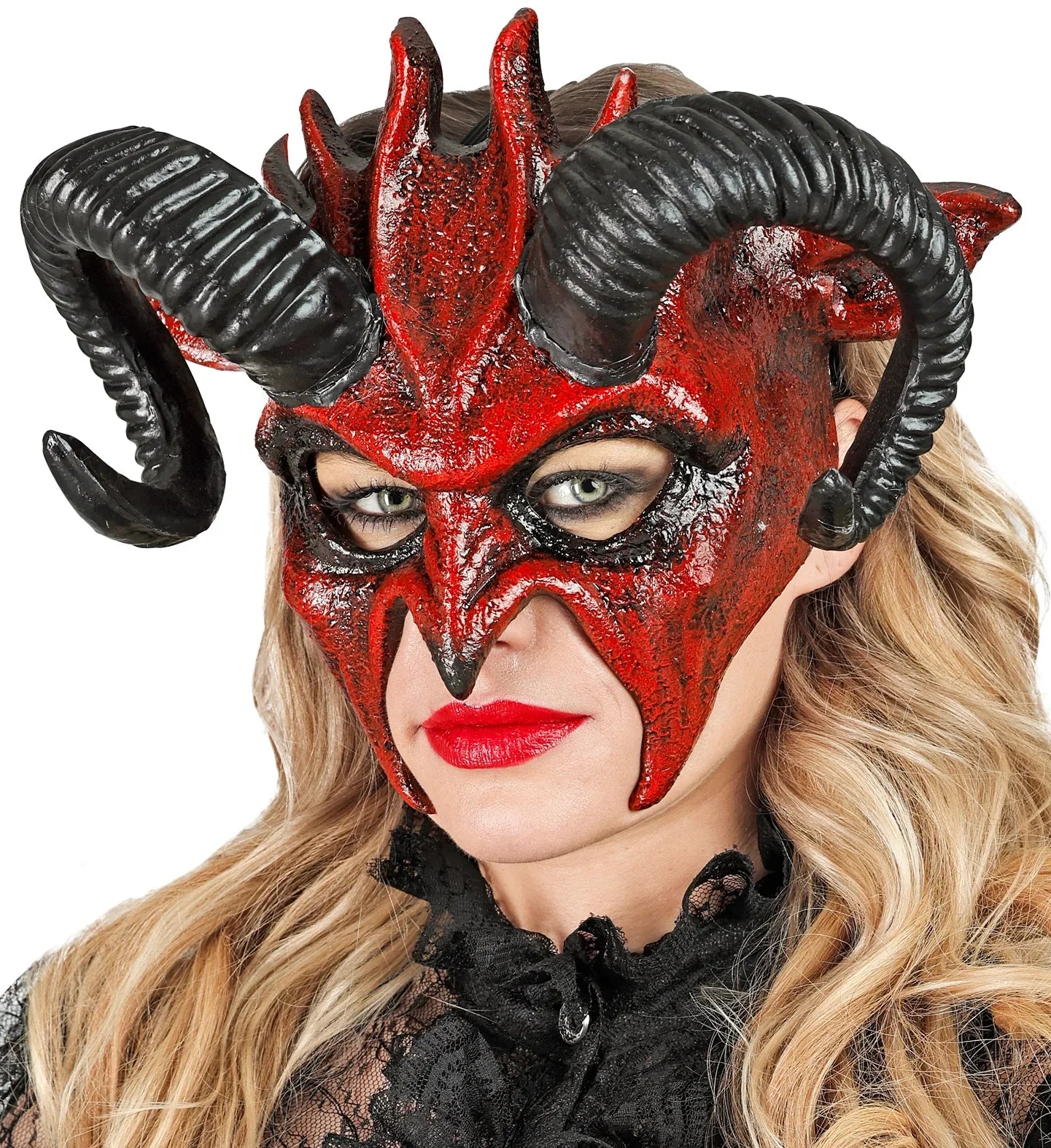 Maschera di Demone Satana con Corna - immagine 5