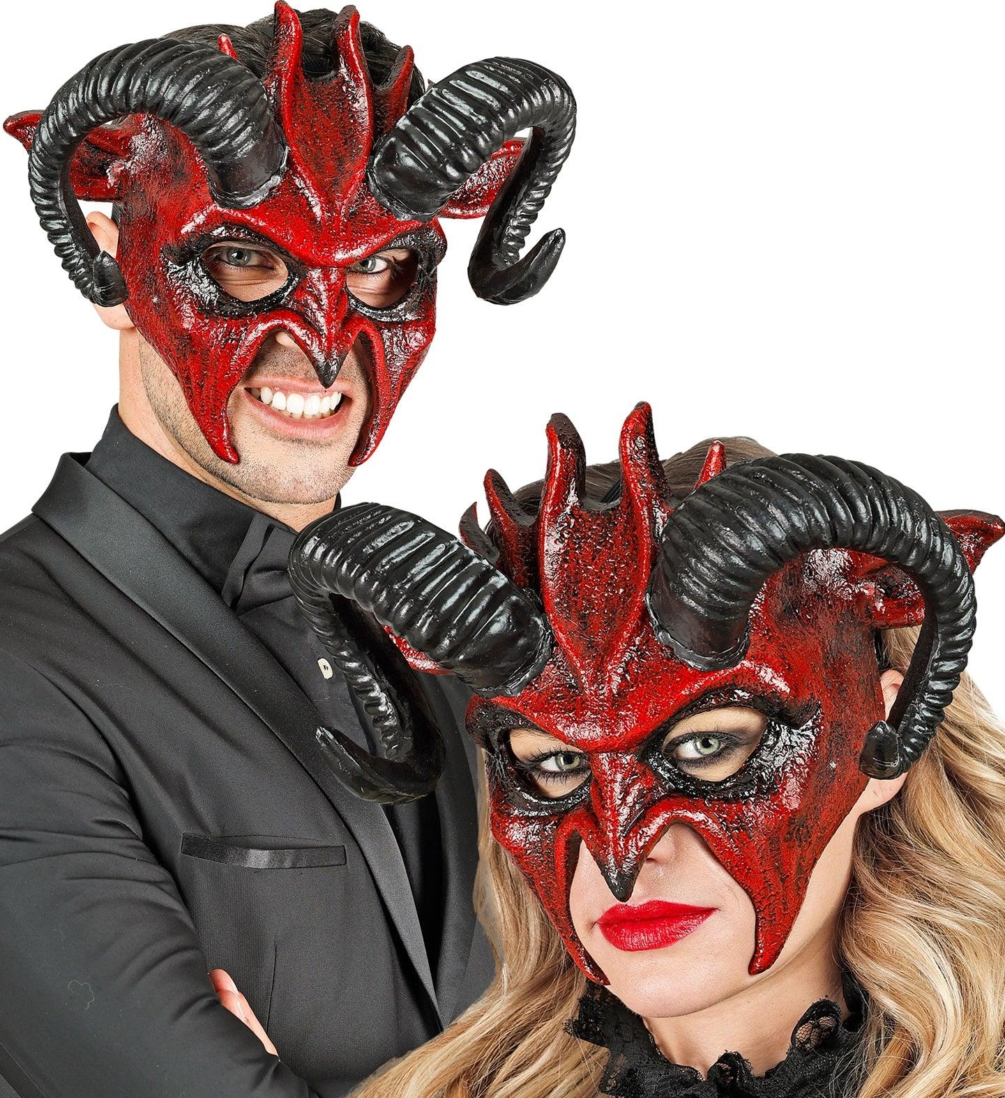 Maschera di Demone Satana con Corna - immagine 3