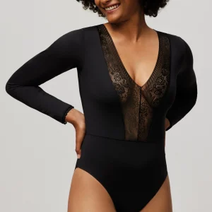 Body a maniche lunghe con scollo a V