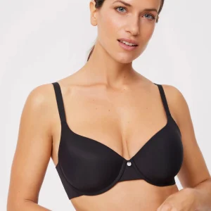Reggiseno imbottito con ferretto e ampia chiusura nero