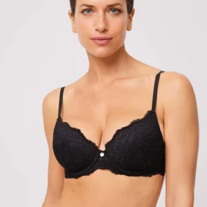 Reggiseno imbottito con ferretto in pizzo nero