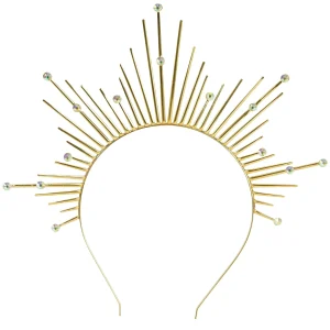 Cerchietto con Aureola Dorata con Pietre Preziose