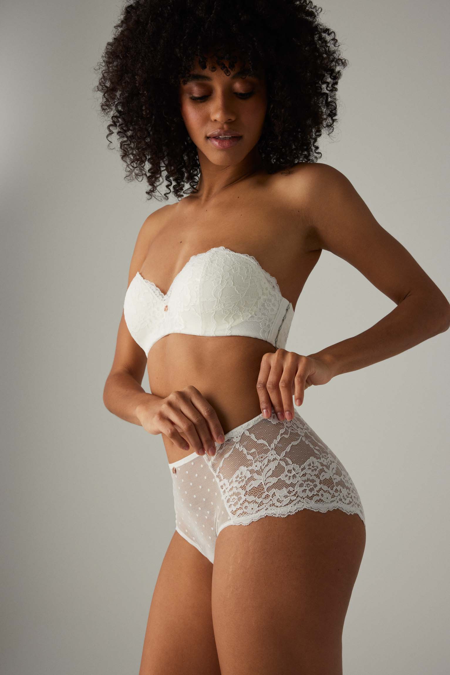 Mutandina alta maxi lingerie avorio - immagine 4
