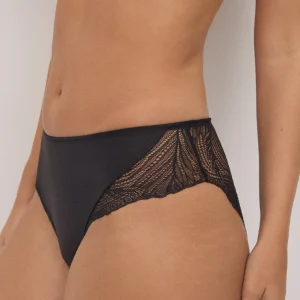 Slip midi in pizzo nero