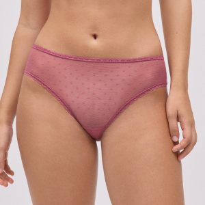 Slip midi in plumetis rosa