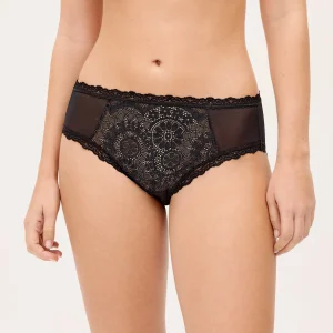 Slip midi in pizzo nero