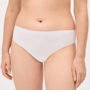 Slip midi in pizzo bianco