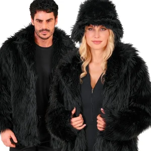 Giacca di Pelo Nero per Adulto