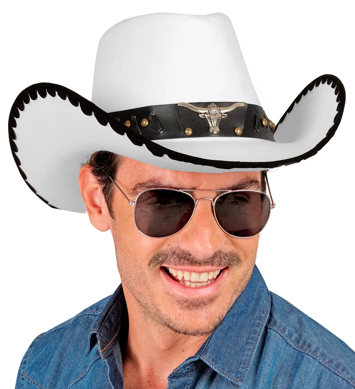 Cappello da Cowboy Texano Bianco - immagine 4