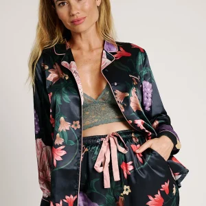 Camicia da pigiama in raso con stampa floreale | MUYDEMI
