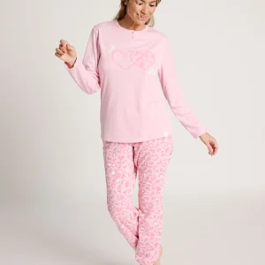 Pigiama lungo con stampa a cuore e animali | MUYDEMI