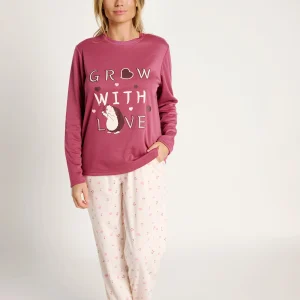 Pigiama in cotone con messaggio Grow with love | MUYDEMI