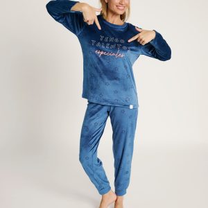 Pigiama in velluto con stampa a stelle "I Have Special Talents" | MUYDEMI