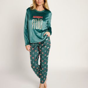 Pigiama in velluto stampato Amore mio | MUYDEMI