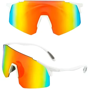 Occhiali da sole a specchio arcobaleno tipo ciclismo