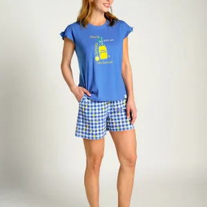 Pigiama da donna in cotone a maniche corte Lemonade | MUYDEMI
