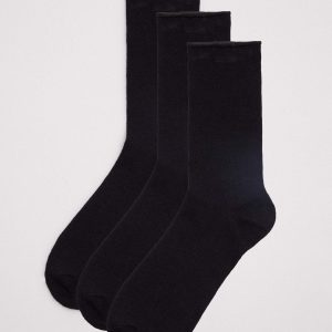 Confezione da 3 calzini basic da donna neri senza risvolto