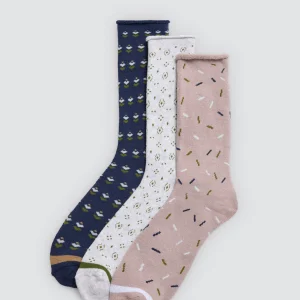 Confezione da 3 calzini termici stampati senza polsini