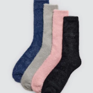 Confezione da 3 calzini in pelliccia extra morbida in tinta unita