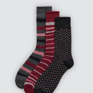 Confezione da 3 calzini di lana stampati in colori