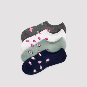 Confezione da 4 calzini mignoli con stampa foodie