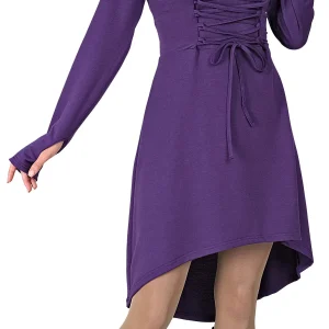 Costume Medievale Viola con Cappuccio per Donna