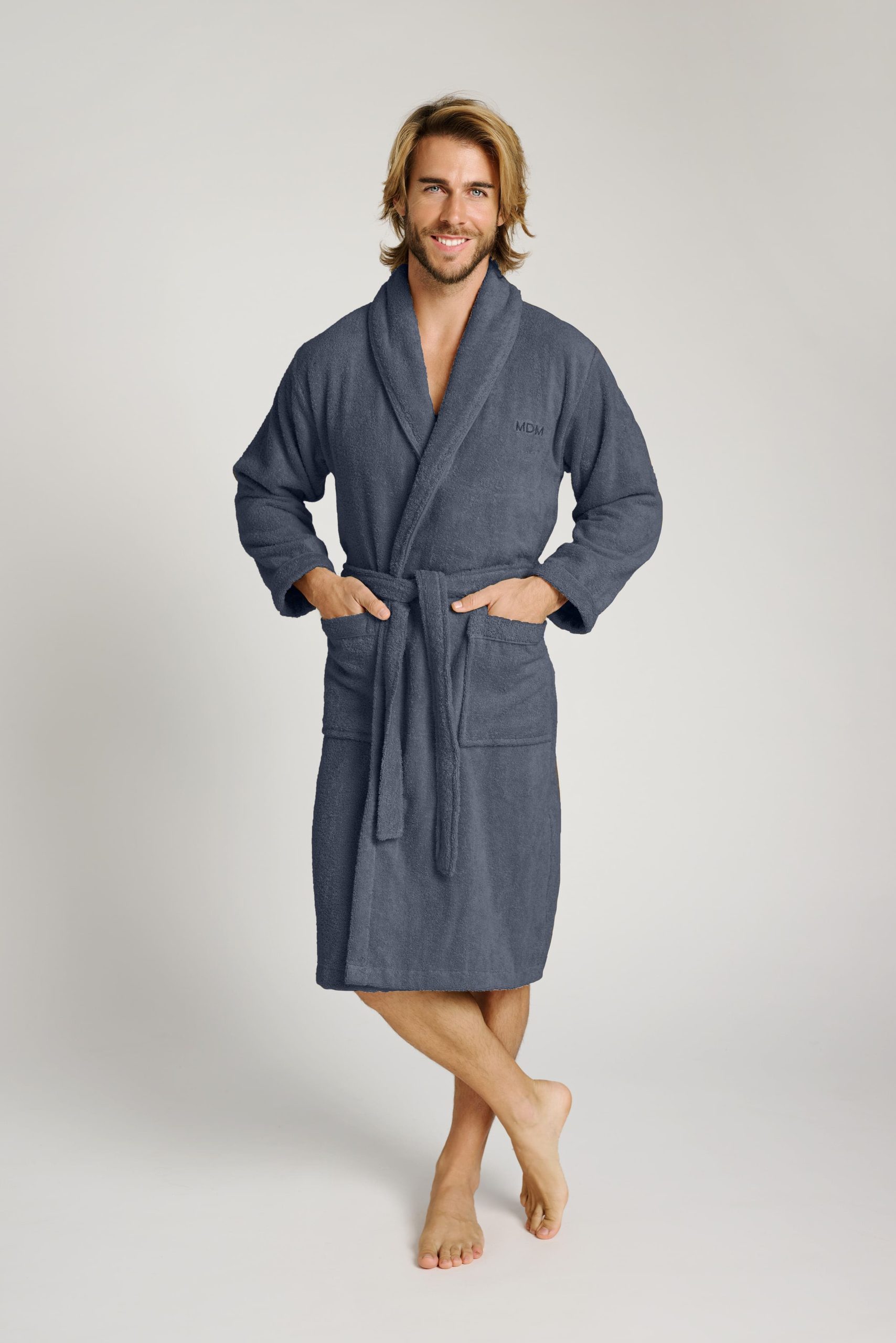 Accappatoio da doccia unisex blu navy | MUYDEMI - immagine 2