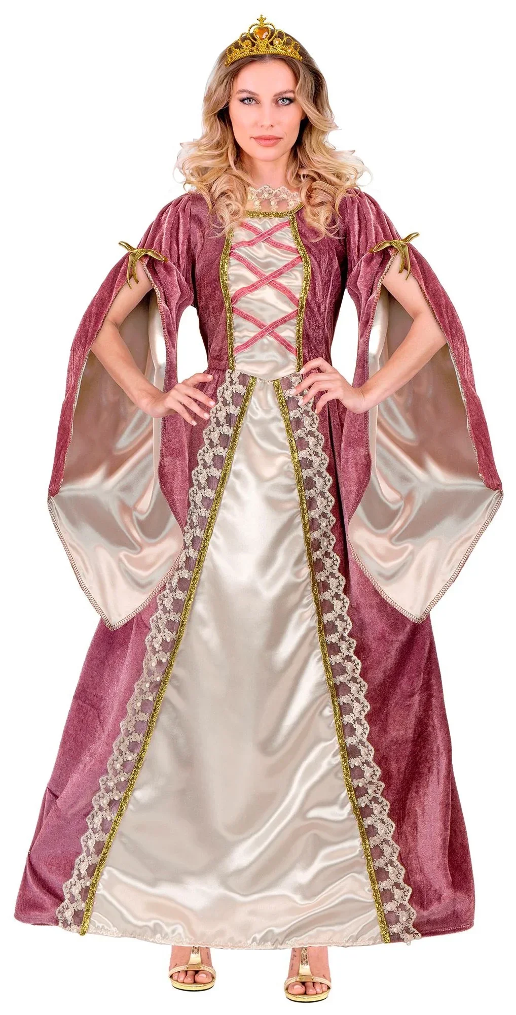 Costume da Principessa Medievale Rosa per Donna - immagine 2