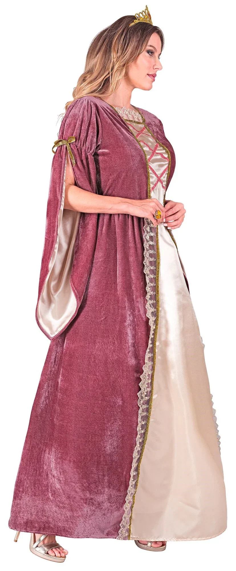 Costume da Principessa Medievale Rosa per Donna - immagine 4