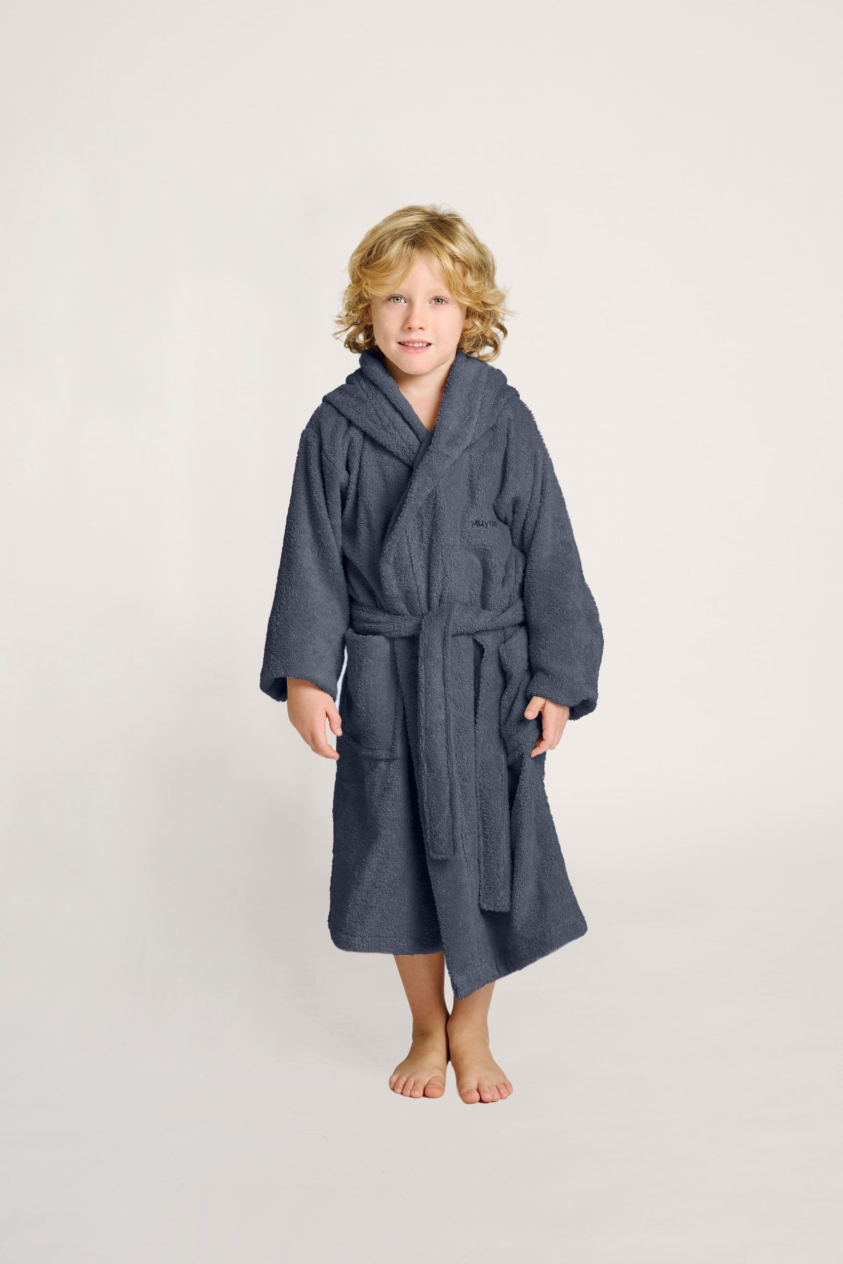Accappatoio per bambini blu navy | MUYDEMI - immagine 2