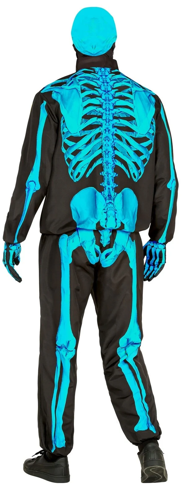 Costume da Scheletro Blu Neon per Uomo - immagine 3
