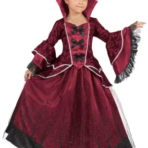 Costume da Contessa Vampira Granata per Bambina