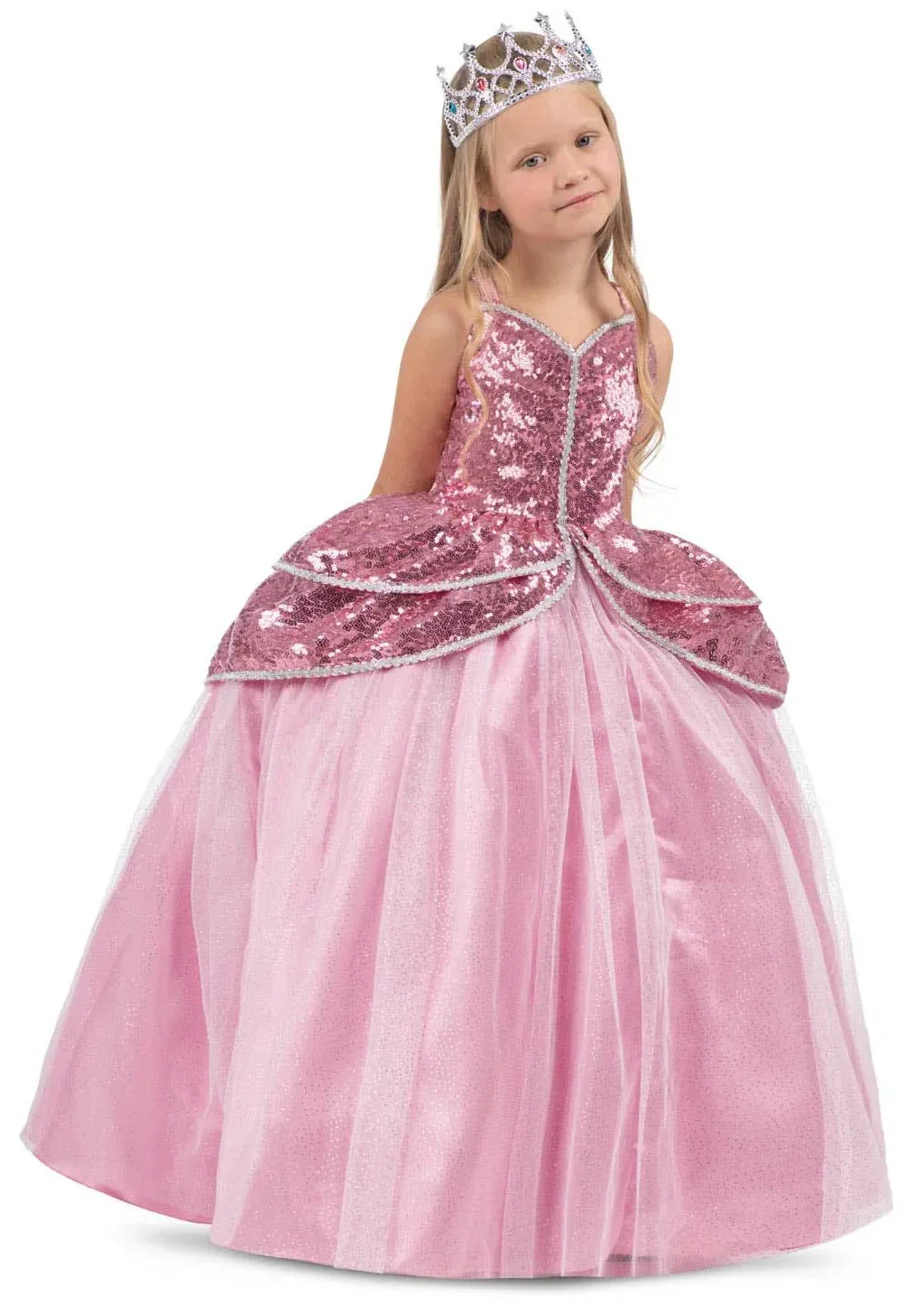 Costume da Principessa Rosa con Paillettes per Bambina - immagine 3