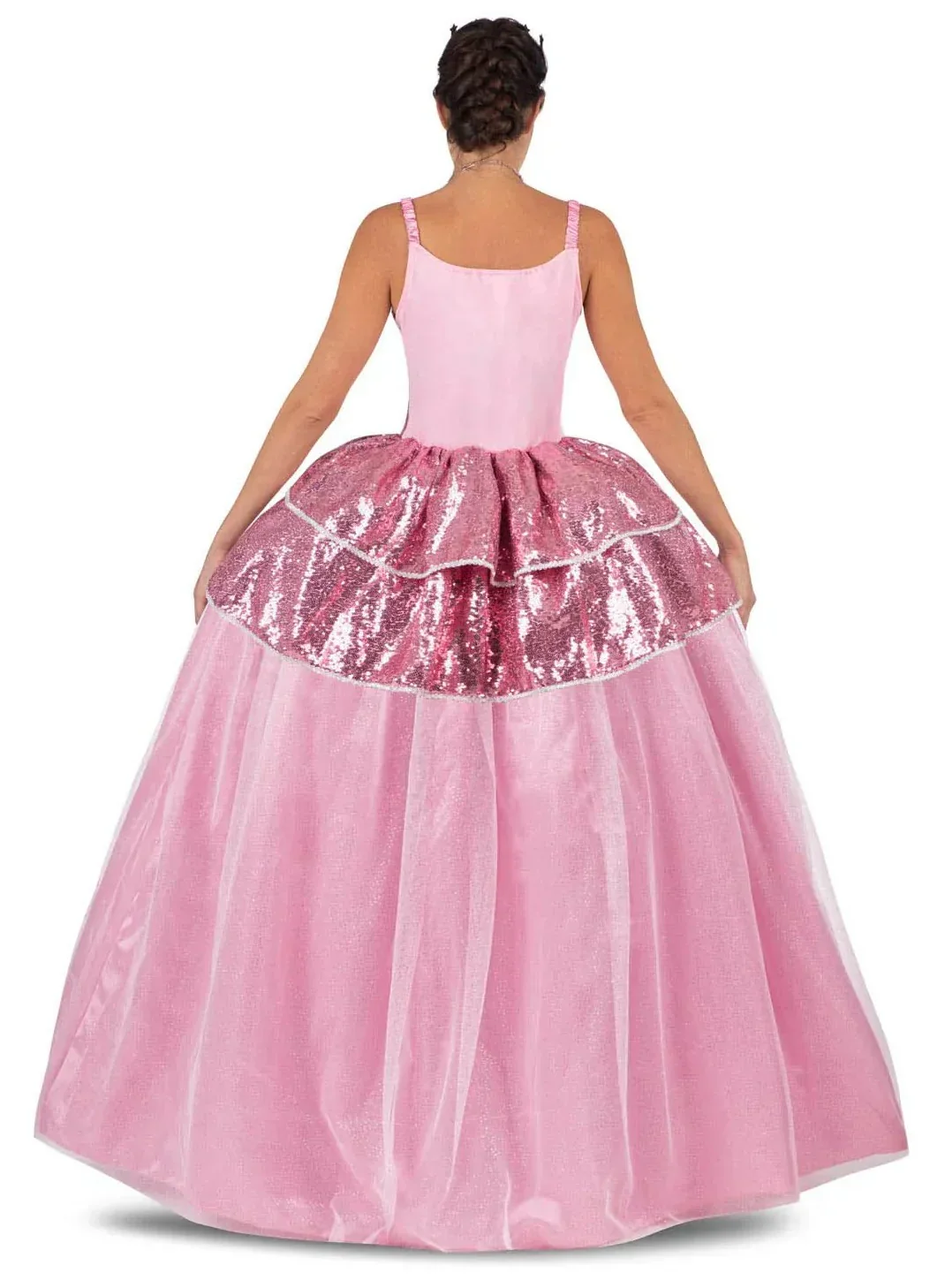 Costume da Principessa Rosa con Paillettes per Donna - immagine 3