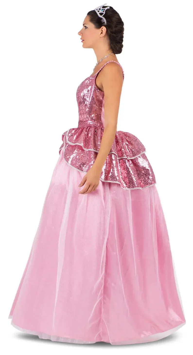 Costume da Principessa Rosa con Paillettes per Donna - immagine 5